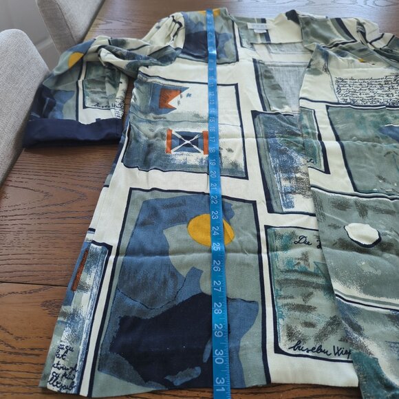 Vintage PERI Petites long sleeve open concept art abstract jacket size 12 petite - Picture 10 of 14